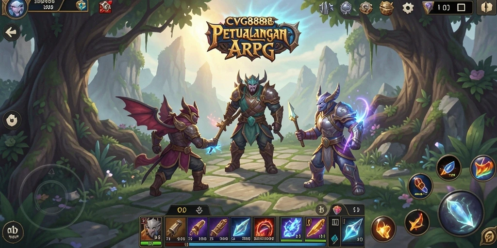 Screenshot CVG8888 menampilkan pertempuran seru dalam dunia ARPG.