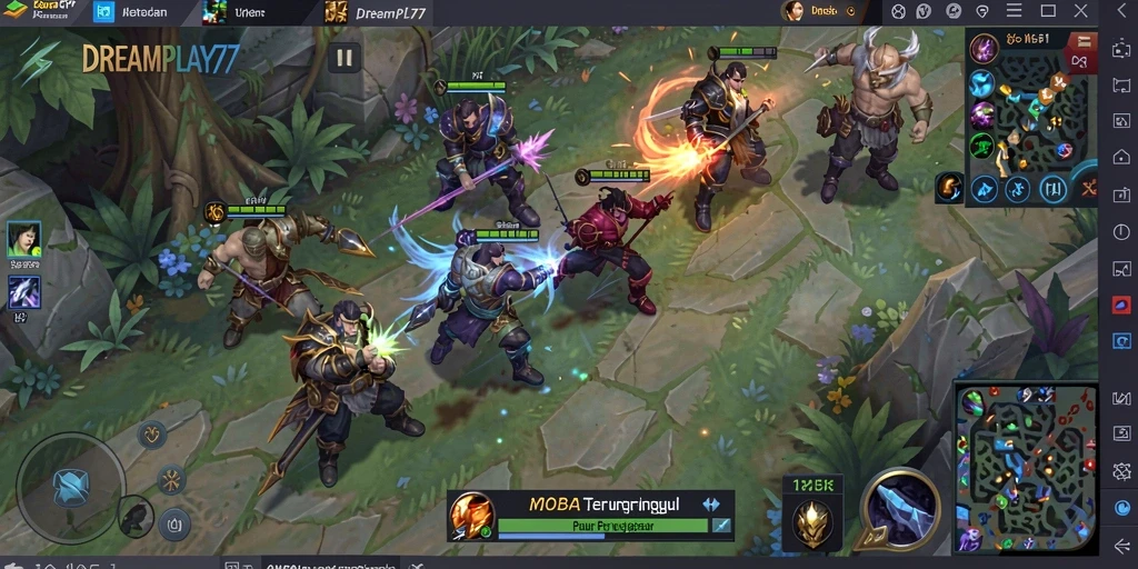 Tampilan gameplay seru dalam pertempuran tim di DREAMPLAY77.