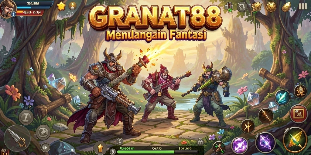 Tampilan gameplay <strong>GRANAT88</strong> yang menakjubkan dalam petualangan seru.