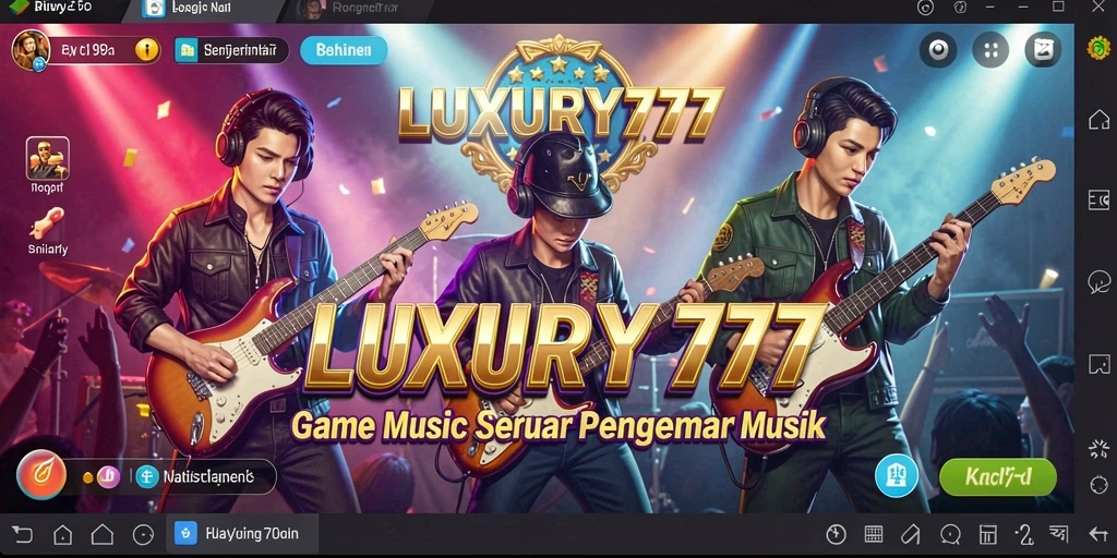 Tampilan menarik dari gameplay LUXURY777 yang penuh warna dan musik.