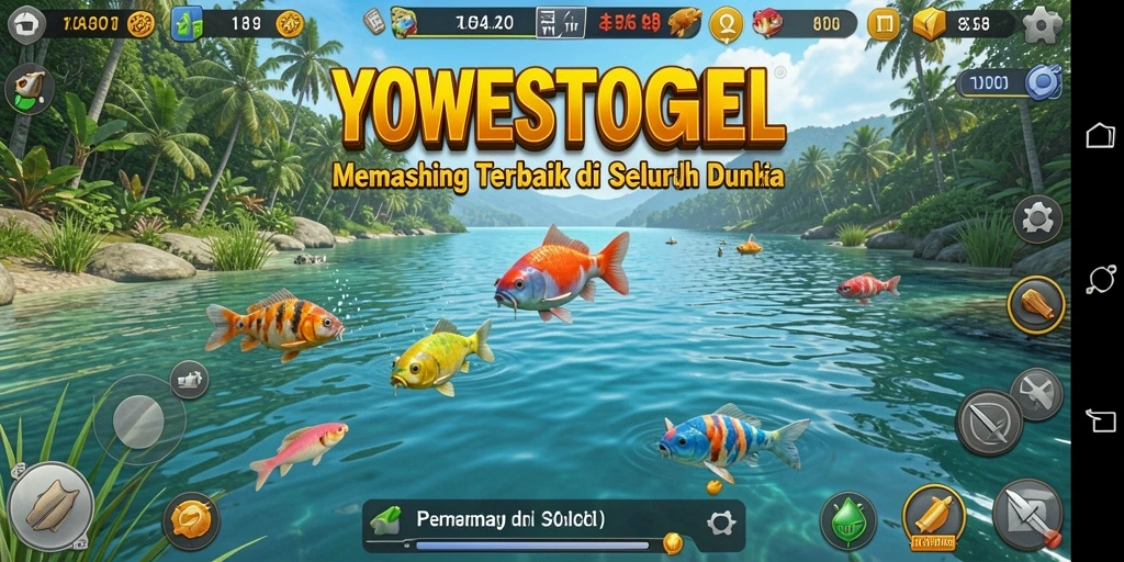 Screenshot YOWESTOGEL menampilkan gameplay seru dalam memancing.